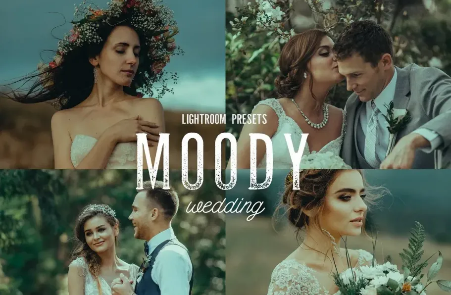 婚礼电影情绪人像调色LR预设 Moody Wedding Lightroom Presets
