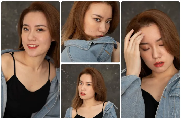 工作室牛仔服美女人像摄影RAW原图练习素材104张