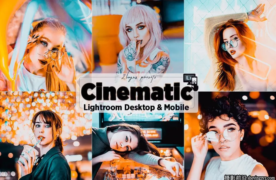 城市霓虹灯人像lr预设手机lr预设 Cinematic Neon Lightroom Presets