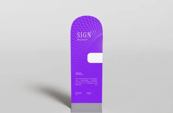 站立标志样机,,立式标牌展示样机