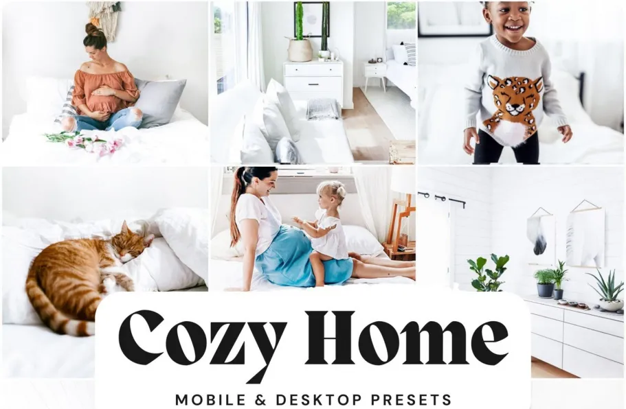 明亮的家庭生活人像Lr预设 LouMarks -Cozy Home Lightroom Presets
