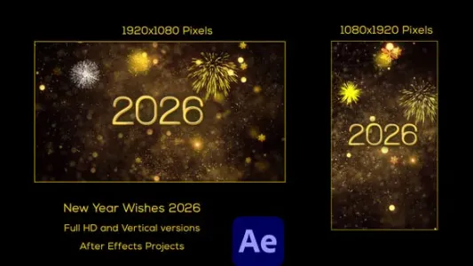 AE模板-祝福2026新年快乐开场片头模板 VH-61052767
