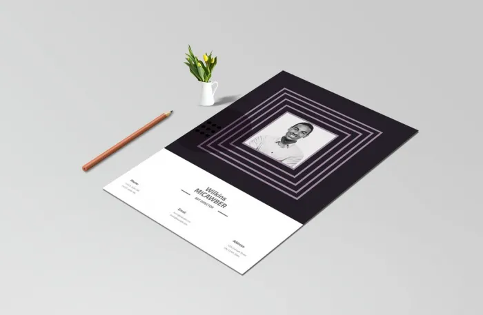 深灰色标题元素的简历求职信InDesign模板