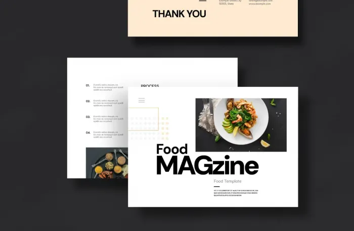 美食杂志版面设计排版布局InDesign模板