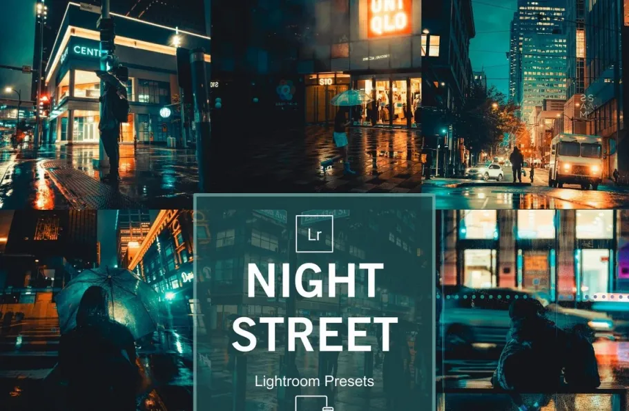 城市夜景电影风光lr预设及手机版lr预设 Cinematic Night Street