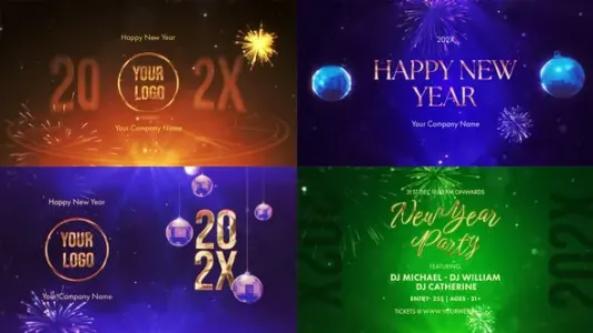 AE模板-2026年新年祝福包片头开场模板 VH-61074113
