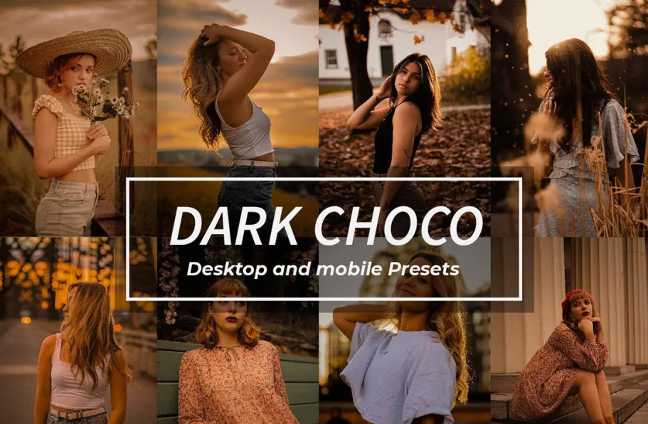 10种黑巧克力人像lr预设及手机预设 Dark choco lightroom presets