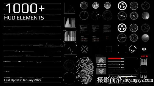 AE模板-1000组科技感小元素HUD动画模板-Big Hud Pack