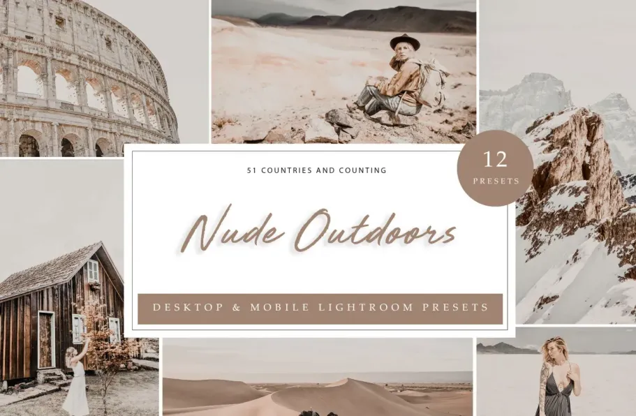 Chantelle Flores 莫兰迪裸色旅拍人像LR预设 Nude Outdoor Presets