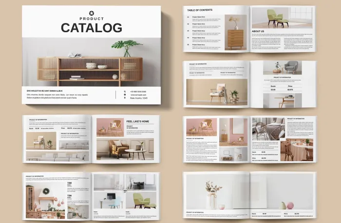 家具目录横版布局InDesign模板