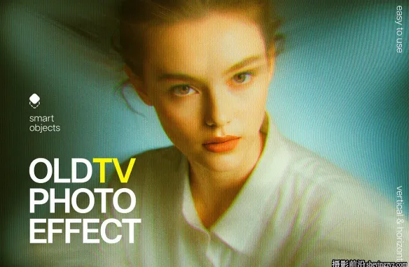 旧电视复古胶片照片效果模板 Old Tv Photo Effect