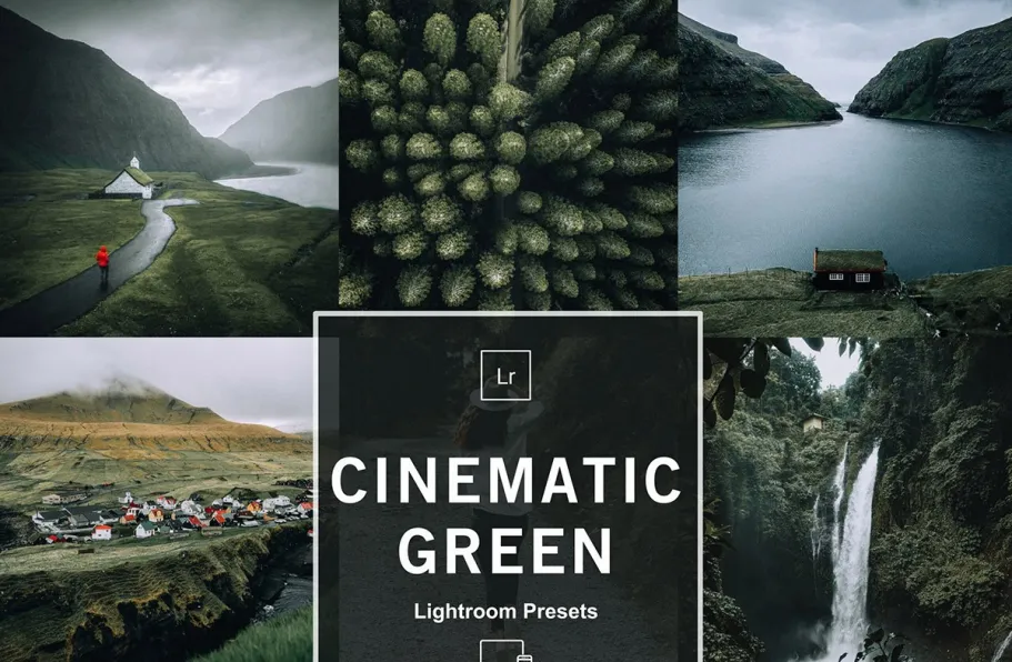 无人机电影风光LR预设/手机预设 MePresets-Cinematic Green Presets