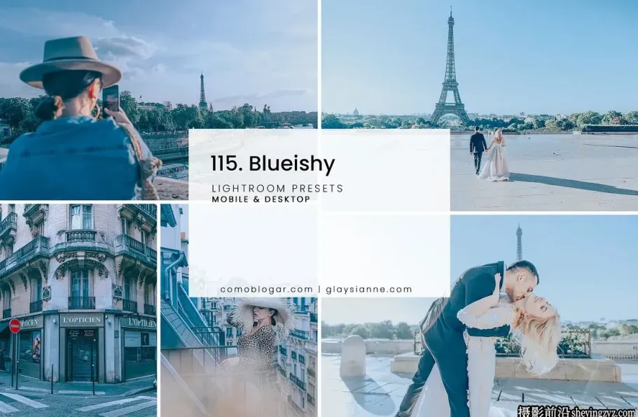 清新蓝调胶片风LR预设手机调色滤镜 115. Blueishy By Advina Store