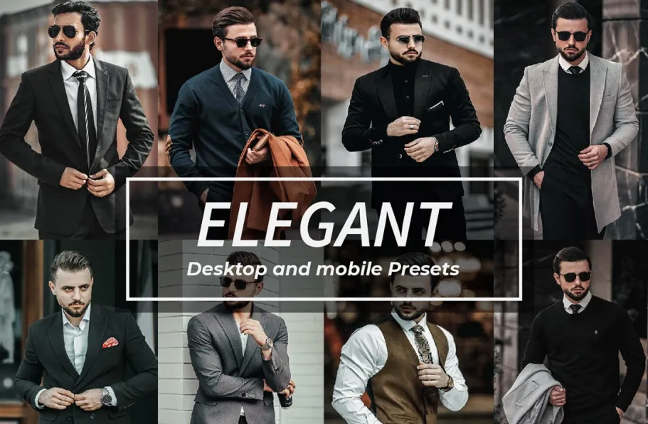 8种男士人像后期调色lr预设及手机版lr预设 Elegant Lightroom Presets