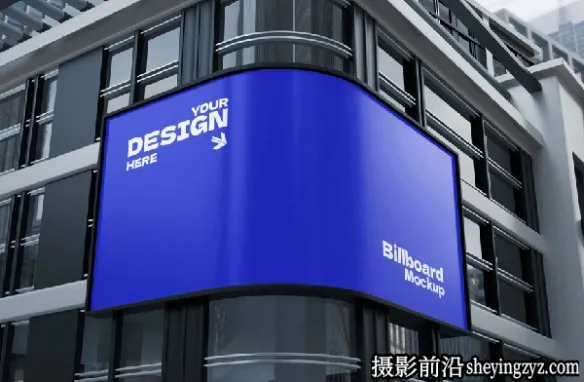 街头转角广告牌样机,大型广告样机