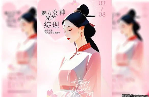 光芒绽现妇女节PSD海报素材