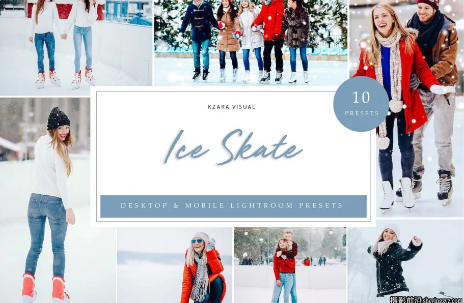 10种免费冬季人像摄影后期调色Lightroom预设 Ice Skate Lightroom Presets