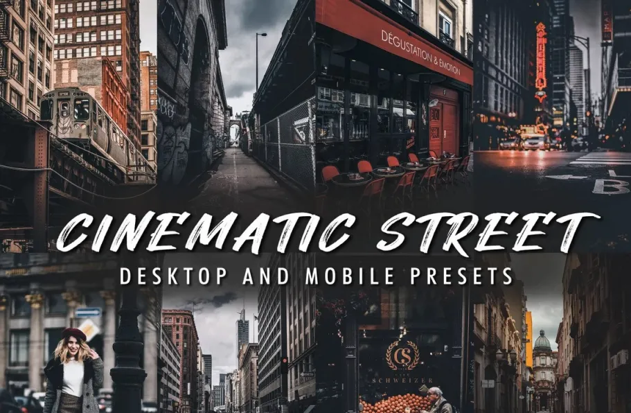 城市街头摄影电影风光旅拍Lightroom预设CINEMATIC STREET PRESETS
