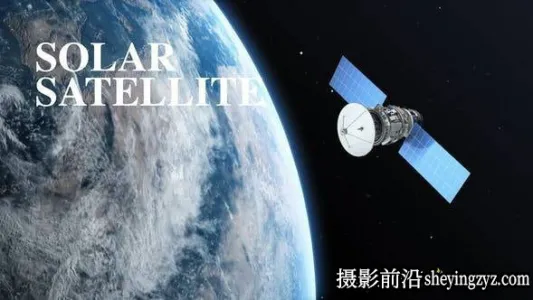 AE模板-人造卫星地球背景动画素材- Solar Satellite