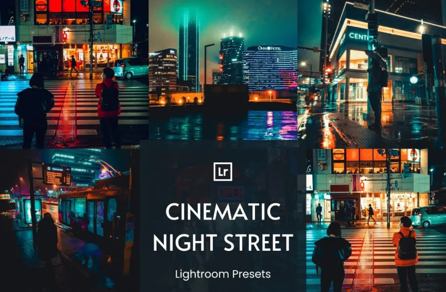 城市夜间街道灯光LR预设预设手机LR预设 Night Street Presets