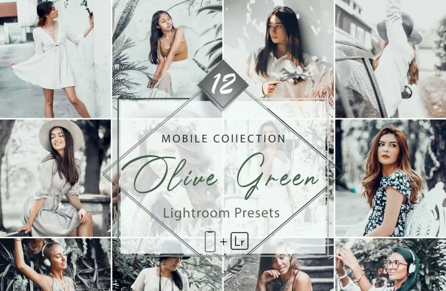 橄榄绿中性灰调色LR预设手机LR预设 Olive Green Lightroom Presets