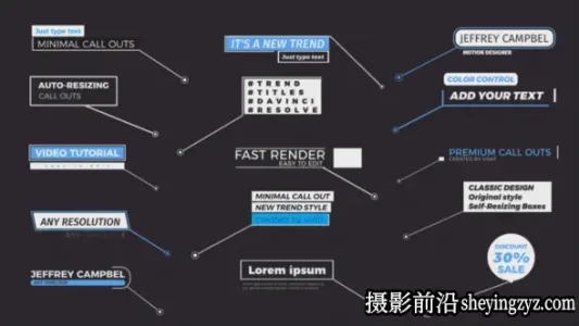 达芬奇模板-自动调整的呼出指示标题模板 VH-37943170