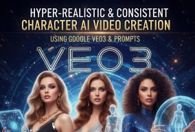 Google Veo3提示词创建超逼真一致性的角色AI视频教程-中英字幕