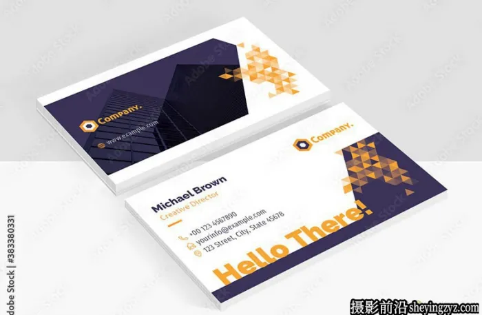 黄色渐变名片排版InDesign模板
