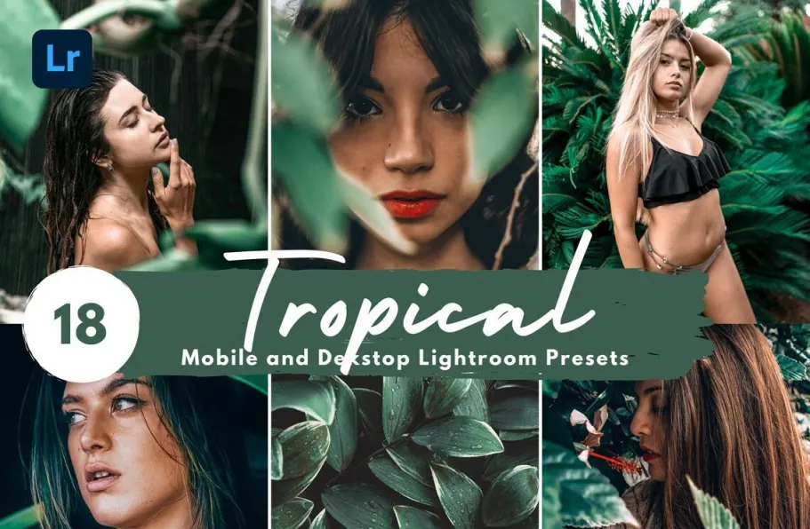 网红旅拍森系胶片人像Lightroom预设 Tropical Instagram Presets