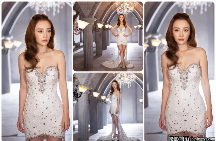 气质美女白色拉丁短裙人像棚拍RAW练习素材28张