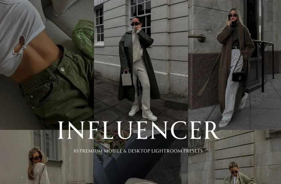黑暗电影时尚人像调色LR预设 Dark Aesthetic Influencer Lightroom Presets