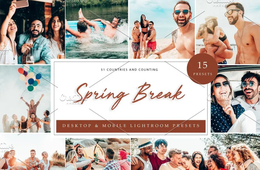 旅行假期人像调色LR预设手机滤镜 Lightroom Presets Spring Break