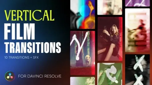 达芬奇转场-DaVinci Resolve的垂直胶片过渡转场包 VH-59444877