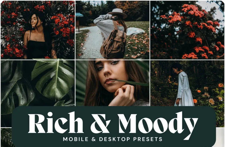 情绪电影胶片色彩人像Lightroom预设 LouMarks -Rich Moody Presets