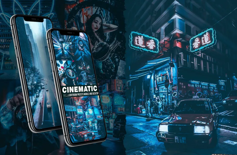 城市街拍蓝调电影胶片调色LR预设 Blue Cinematic Lightroom Street