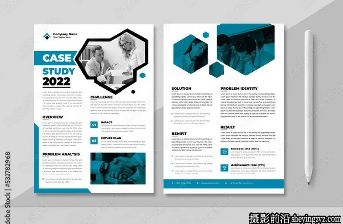 企业案例研究文稿排版布局InDesign模板