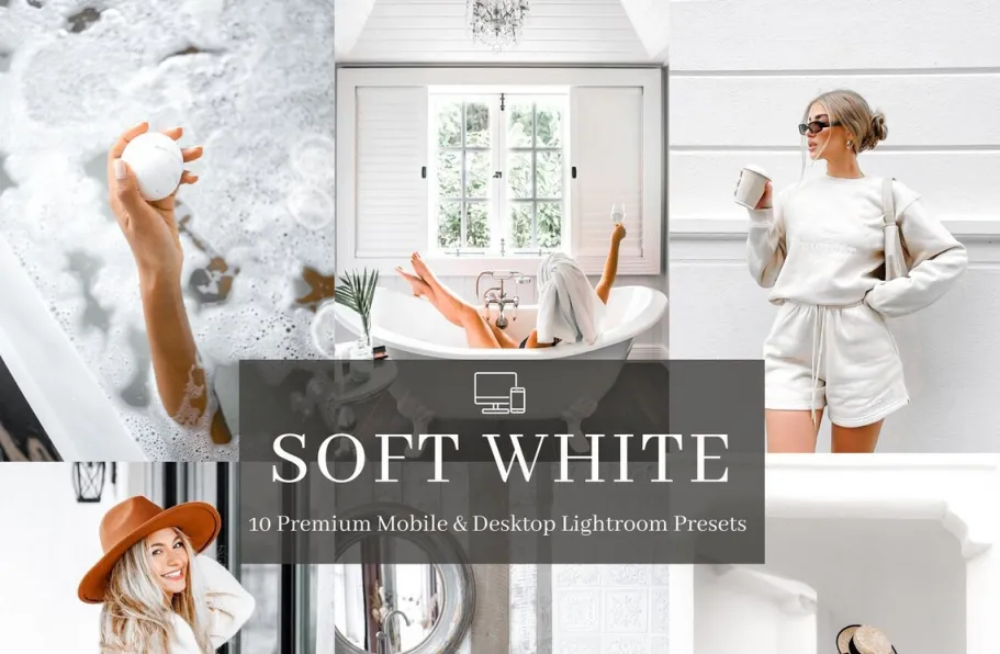 网红明亮通透人像lr预设及手机版lr预设 White Lightroom Presets
