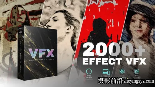 AE/PR脚本-2000+艺术手绘素描水彩贴纸视频创意特效V2 VFX Effects