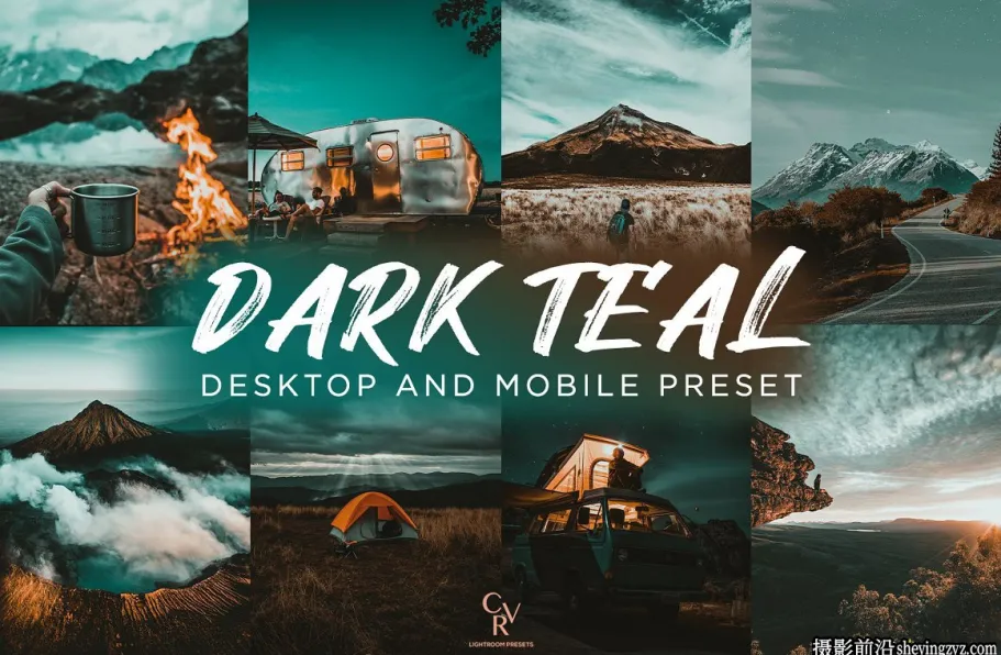 旅拍青橙色风光大片调色LR预设手机滤镜Dark Teal Lightroom Presets