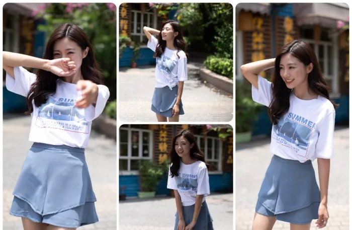 街拍青春美少女人像摄影RAW原图素材12张