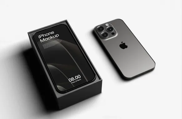 iPhone包装样机,iPhone手机盒样机