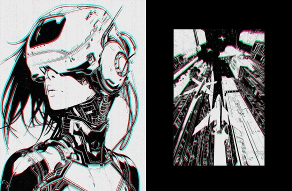 旧印刷错误设计照片效果PSD模板 Old Misprint Design Effect