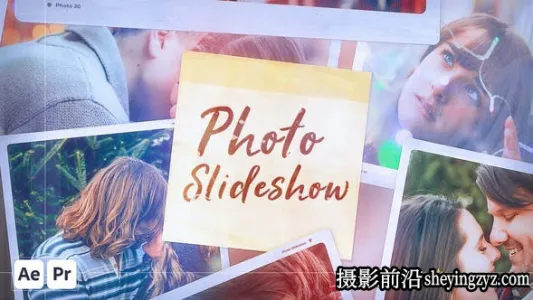 AE/PR模板-文字照片相册展示片头模板 Clean Photo Slideshow