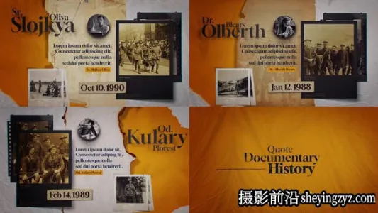 AE模板-记录图片展示片头模版 Quote Documentary