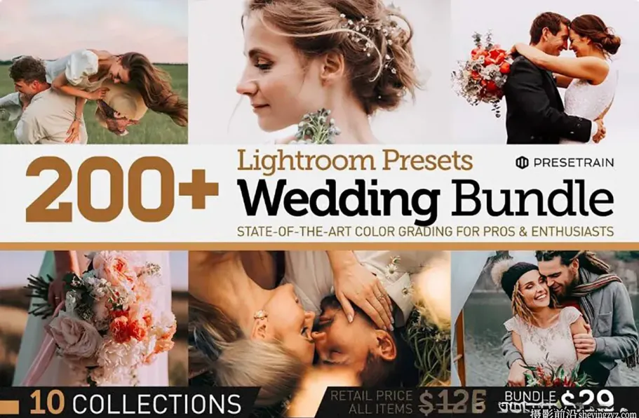 200+高级婚礼调色Lr预设手机调色滤镜  Wedding Presets Bundle