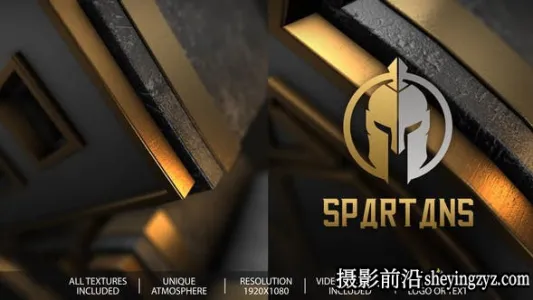 AE模板-E3D文字Logo模板 Epic Power And Elegant Gold Logo