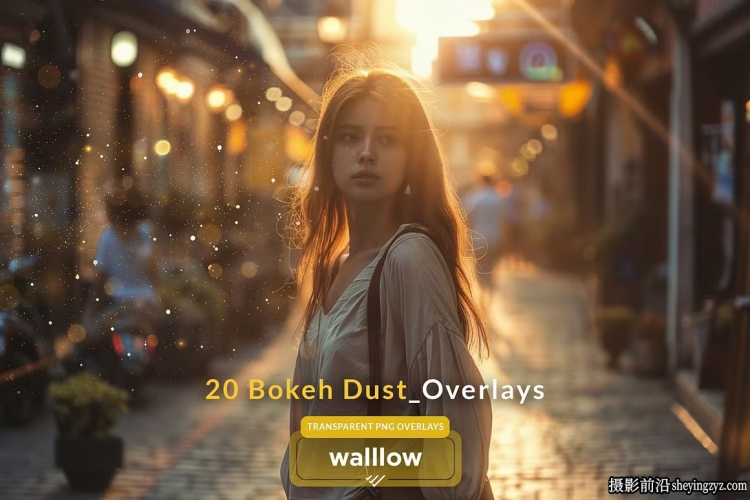 20张金色散景灰尘尘埃商业后期透明PNG叠加层