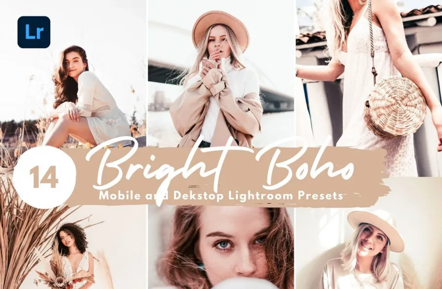 波希米亚胶片网红胶片人像Lr预设 Bright Boho Lightroom Presets