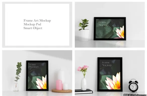 简约风画框相框样机,画框展示样机