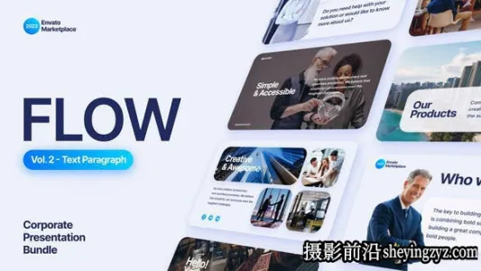 AE模版-文字标题视频排版动画模板 Flow Text Paragraph Scenes